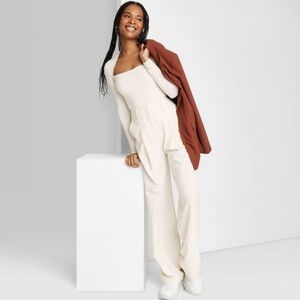 Wild Fable Off-White Wide Leg Trouser